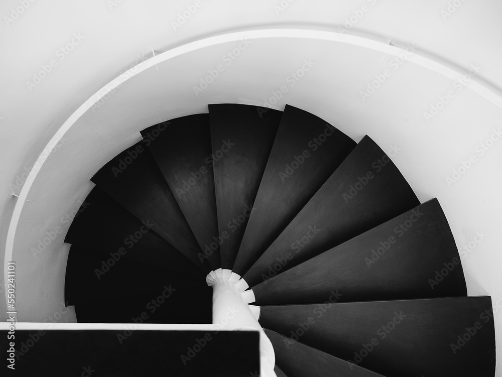 Poster spiral staircase structure indoor modern building architecture details