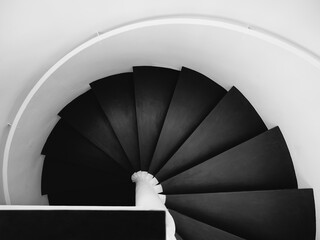 Spiral staircase structure indoor Modern building Architecture details 