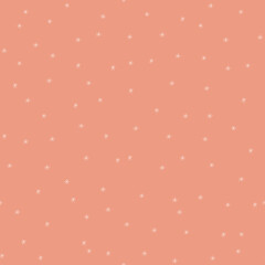 Christmas background, beige snowflakes on red backdrop. Vector seamless pattern, simple basic complementary vector design. New Year wrapping paper, wallpaper, holiday background, fabric, textile 