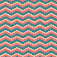 Chevron seamless pattern. Beige blue red colors. Simple, basic, complementary design. Christmas, New Year background. Geometric, zig zag wallpaper, wrapping, textile texture, fabric