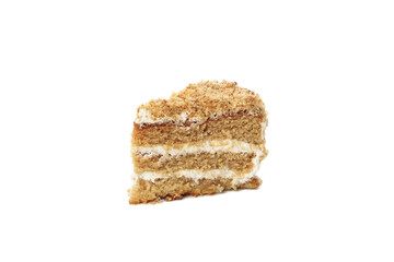 Concept of sweets, honey cake, isolated on white background
