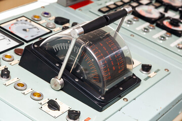 Speed control device on board the ship. Ship speed control telegraph. © Сергей Жмурчак