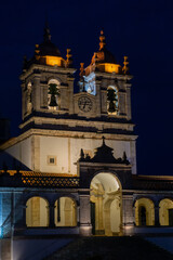Fototapeta na wymiar Sanctuary of Our Lady of Nazaré with lights at night