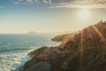 Encounter Bay viewed from Granite Island at sunset, South Australia