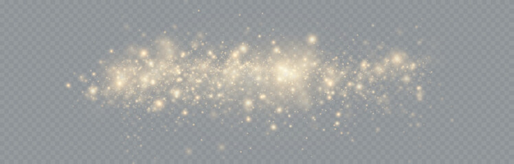 Gold particles. Light effect. Gold dust. background decoration.