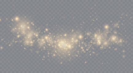 Gold particles. Light effect. Gold dust. background decoration.