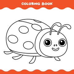 Coloring Page With Cartoon Ladybug