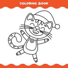Coloring Page With Cartoon Cat