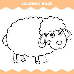 Coloring Page With Cartoon Sheep