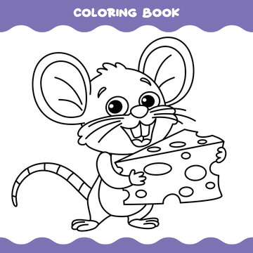 Coloring Page With Cartoon Mouse