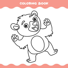 Coloring Page With Cartoon Bear