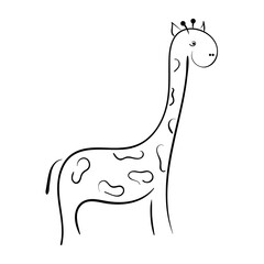 cute giraffe animal line style icon vector illustration design. Vector illustration
