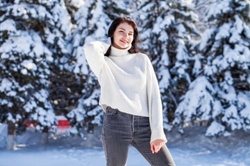 Fashion portrait of a young beautiful woman