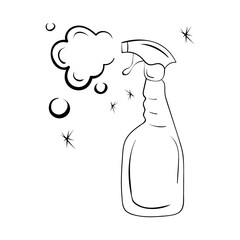 Cleaning spray bottle icon. Line style design. Vector graphic illustration. Suitable for website design, logo, app, template, and ui. Editable vector stroke. EPS 10. Vector illustration