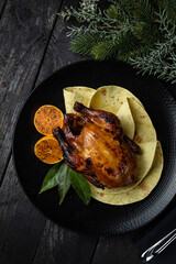 delicious roast duck in a restaurant
