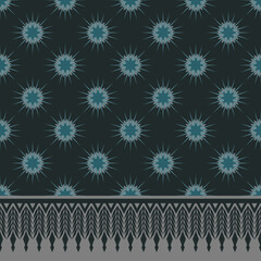 Indigo green geometric traditional ethnic pattern Ikat seamless pattern abstract design for fabric print cloth dress carpet curtains and sarong Aztec African Indian Indonesian 