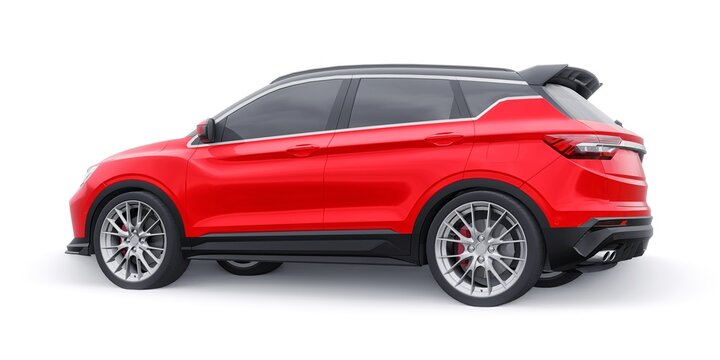 Paris, France. March 10, 2022. Geely Coolray. Sports compact car SUV. 3d render illustrration