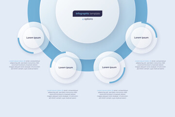 Four option circle infographic design template. Vector illustration