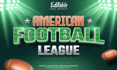 American football 3d editable text style effect © Artcuaz