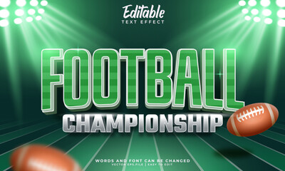 American football 3d editable text style effect © Artcuaz
