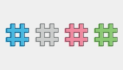 Hashtag icon set