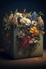 spring flowers in vase decorative