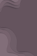 trendy pastel plum colour 3d paper cut wavy background with copy space