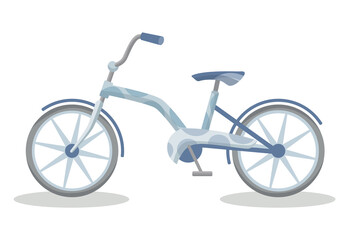 Kid bicycle retro frame type or form. Colorful children children bike, transport for sport or travel. isolated cycle fun toy for child in flat cartoon style on white background