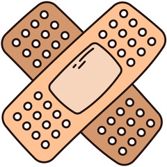 plaster bandage healing vector hand drawn