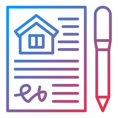 House Contract Icon Style