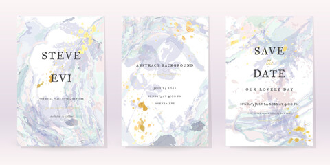 Blue Watercolor Set Vector Wedding Pastel Cold Art