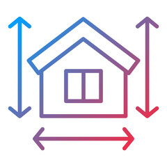 House Measurement Icon Style