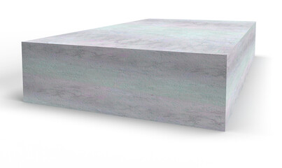A transparent 3d marble block design element.