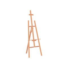 Easel isolated on white background Furniture and tools for art studio vector illustration. Art supplies for classroom. Art, equipment concept