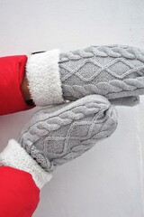 girl in warm gloves