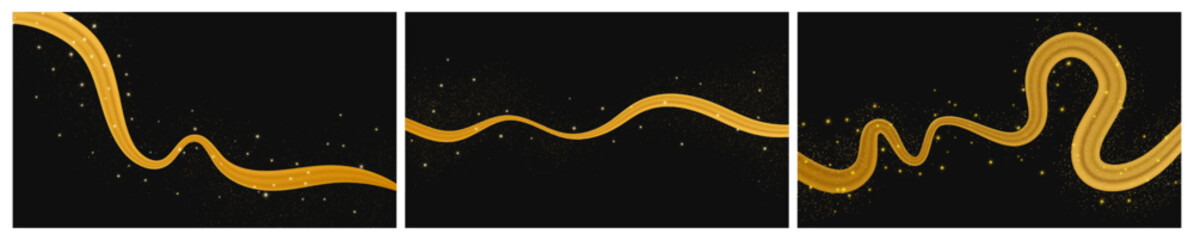 Golden wave with shiny and glitter effect