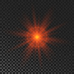 Red glowing sparkling star