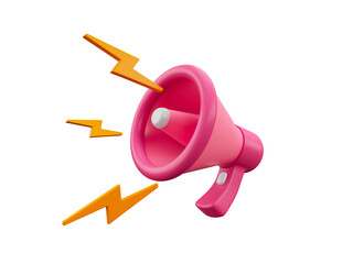 Megaphone icon isolated 3d render