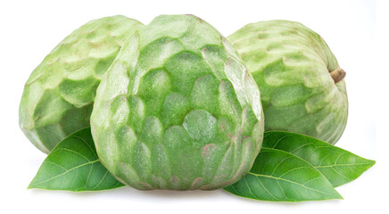 Custard apples isolated on white background.