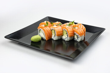 delicious rolls in a Japanese restaurant
