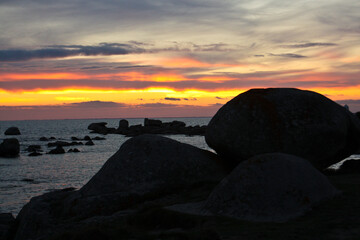 Sunset on the coast of Pont-l'Abbé