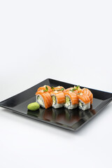 delicious rolls in a Japanese restaurant
