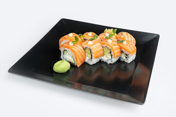 delicious rolls in a Japanese restaurant
