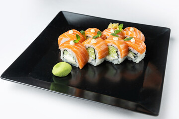 delicious rolls in a Japanese restaurant
