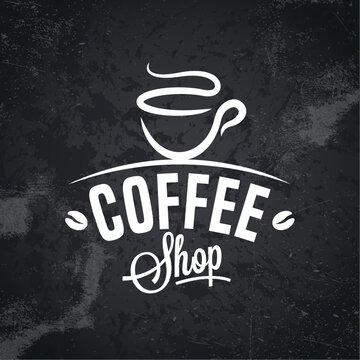 Coffee shop logo, label, badge. Retro poster