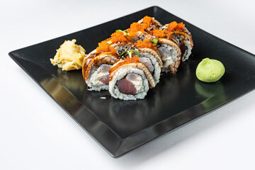 delicious rolls in a Japanese restaurant
