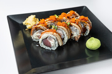 delicious rolls in a Japanese restaurant
