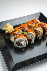 delicious rolls in a Japanese restaurant
