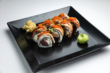 delicious rolls in a Japanese restaurant
