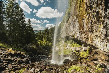 Scenic view of the Cascade of Guery in the Mont Dore Mountains, Auvergne, France © Nicolas33/Wirestock Creators
